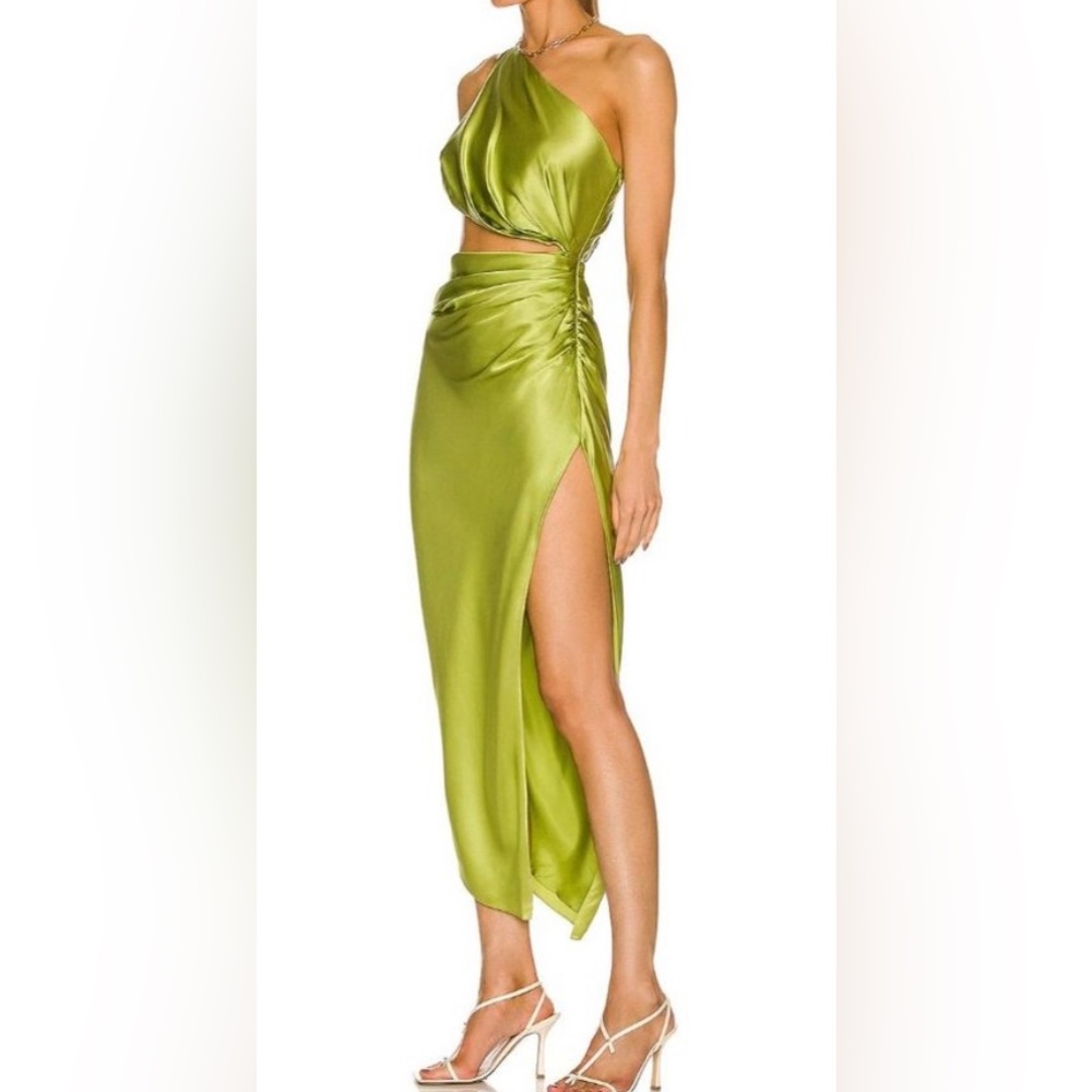 The Sei One Shoulder Cut Out Dress Kiwi size 6. - Picture 3 of 9